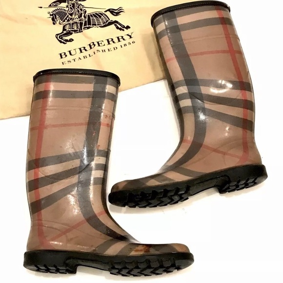 BURBERRY unisex Luxury Rubber Boots EU 41 ITALY